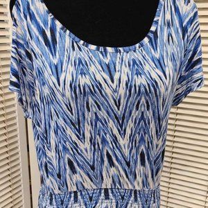 A. Byer Cold Shoulder Blue Blouse Large